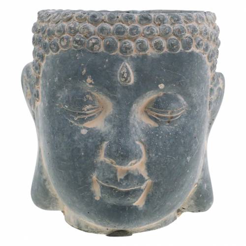 Floristik24 Testa di Buddha per piantare cemento aspetto antico nero Ø8 H8cm