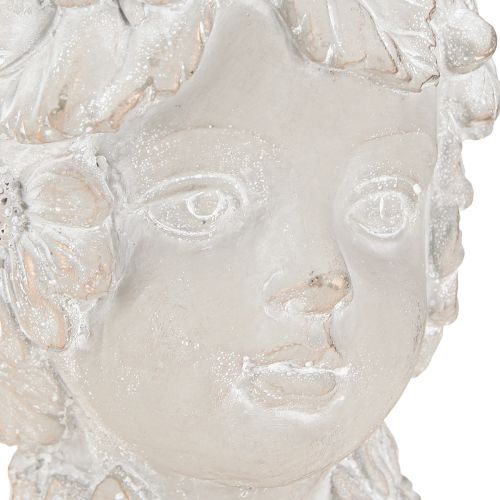 Prodotto Busto in pietra fusa scultura donna fioriera antica H21,5cm
