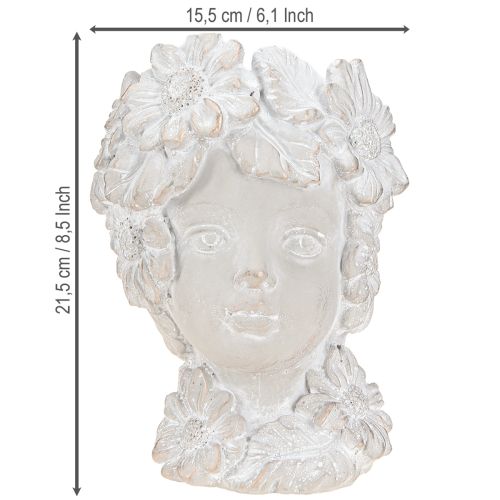 Prodotto Busto in pietra fusa scultura donna fioriera antica H21,5cm