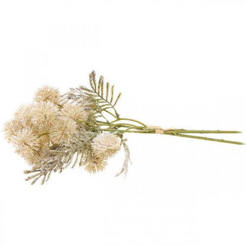 Floristik24 Cardo Artificiale Crema Drylook Globe Cardo 33cm 3pz