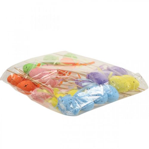 Floristik24 Tappi per piante in plastica con uova di Pasqua colorate H6cm 24 pezzi