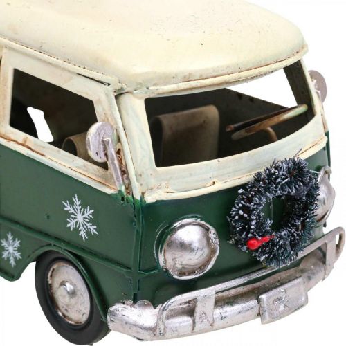 Floristik24 Decorazione natalizia auto Autobus natalizio autobus vintage verde 17cm