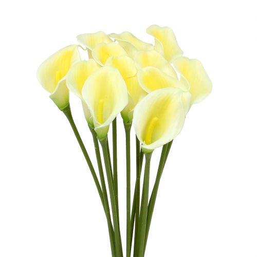 Floristik24 Calla artificiale gialla 57 cm 12 pezzi