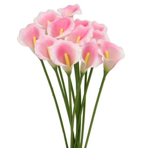 Floristik24 Fiore decorativo Calla rosa 57 cm 12 pezzi