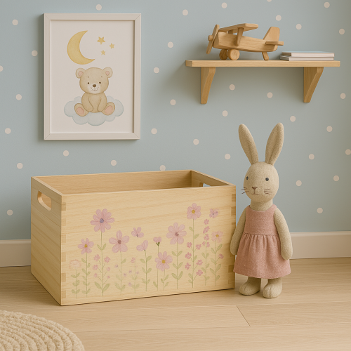 Prodotto Piccola scatola di legno scatola di legno fiori farfalla 30x18cm