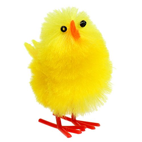 Floristik24 Pulcino ciniglia 4cm giallo 4pz