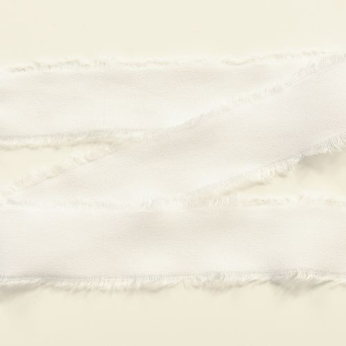 Prodotto Nastro in chiffon bianco con frange 40mm 15m