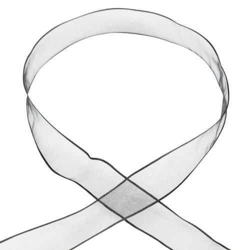 Prodotto Nastro di chiffon organza nastro di organza nero 25mm 20m