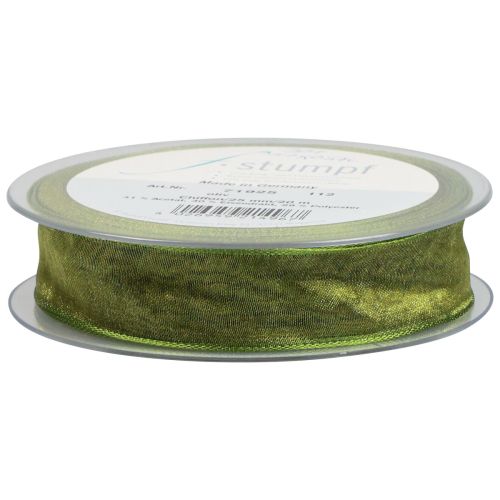 Floristik24 Nastro in chiffon nastro di organza nastro decorativo organza verde 25mm 20m