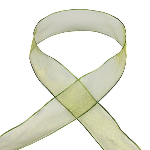 Prodotto Nastro in chiffon nastro di organza nastro decorativo organza verde 40mm 20m