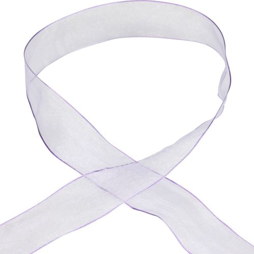 Prodotto Nastro di chiffon nastro di organza nastro decorativo di organza viola 40mm 20m