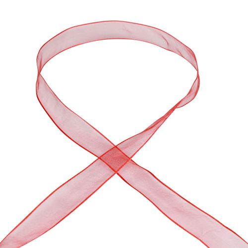 Prodotto Nastro di chiffon nastro di organza nastro decorativo organza rosso 15mm 20m
