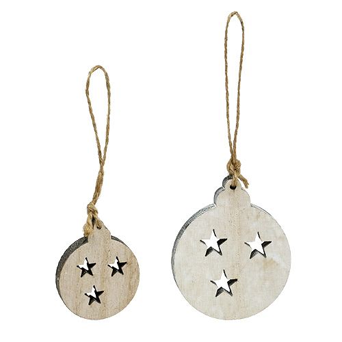 Palline di Natale per appendere in legno 5-7cm 14pezzi
