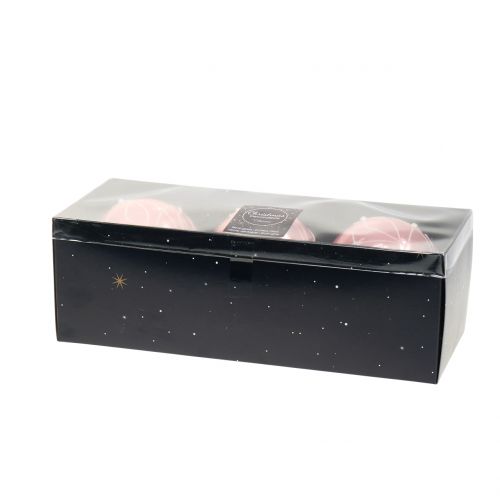 Floristik24 Palle di Natale con perle Rosa Ø8cm 3 pezzi