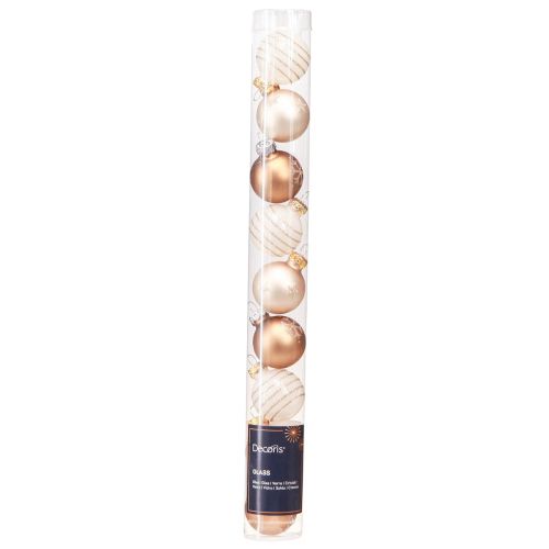 Prodotto Palline per albero di Natale in vetro mini perla oro bianco Ø3cm 9 pz
