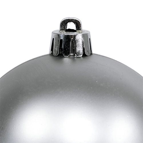 Floristik24 Palline per albero di Natale plastica argento 8cm 6pz