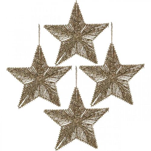 Floristik24 Addobbi per l&#39;albero di Natale, Addobbi dell&#39;Avvento, ciondolo stella Dorato B15cm 8 pezzi