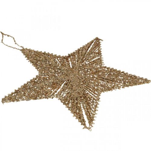 Prodotto Addobbi per l&#39;albero di Natale, addobbi dell&#39;Avvento, ciondolo stella Dorato B25.5cm 4pz