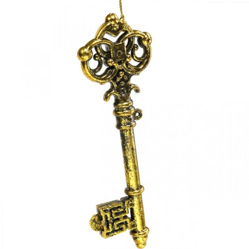 Floristik24 Ornamenti per alberi di Natale chiave deco dorata H14,5 cm 12 pezzi