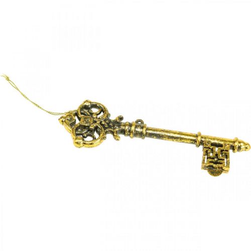 Floristik24 Ornamenti per alberi di Natale chiave deco dorata H14,5 cm 12 pezzi