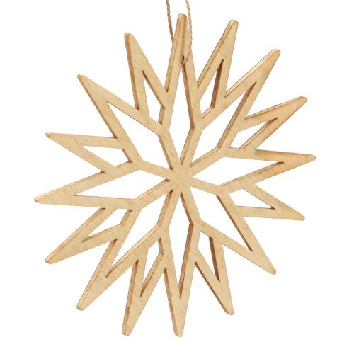 Prodotto Decorazione per albero di Natale decorazione in legno bacca di fiocco di neve 10 cm 12 pz