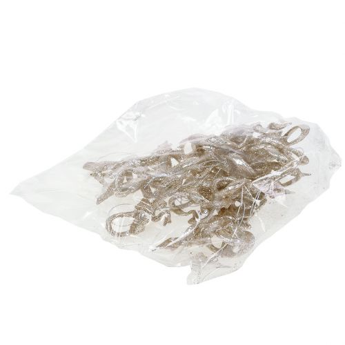 Floristik24 Albero di natale fiocco 9cm con glitter oro 12pz
