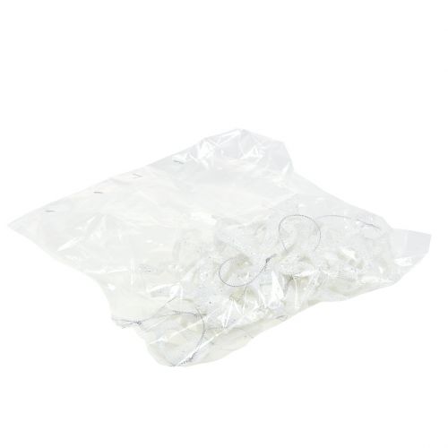 Floristik24 Anello decorativo per albero di Natale 9 cm con glitter bianco 12 pezzi