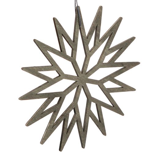 Prodotto Decorazione albero di Natale decorazione fiocchi di neve legno verde 15 cm 8 pz
