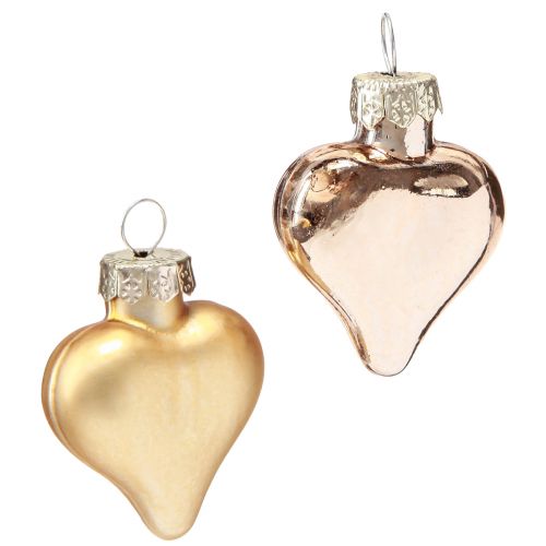 Decorazioni per l&#39;albero di Natale Cuori di Natale oro 3 cm 24 pz