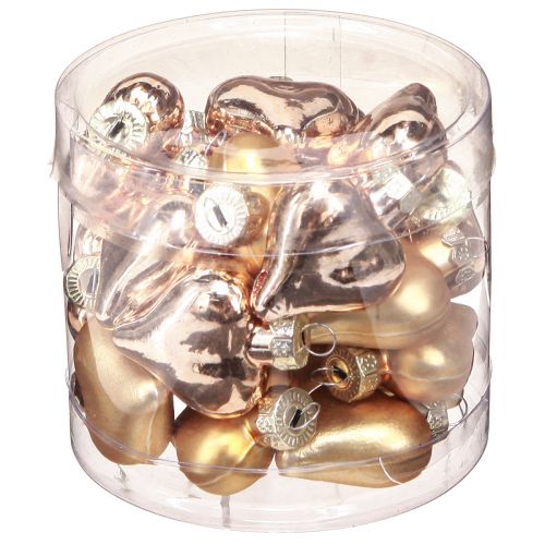 Prodotto Decorazioni per l'albero di Natale Cuori di Natale oro 3 cm 24 pz