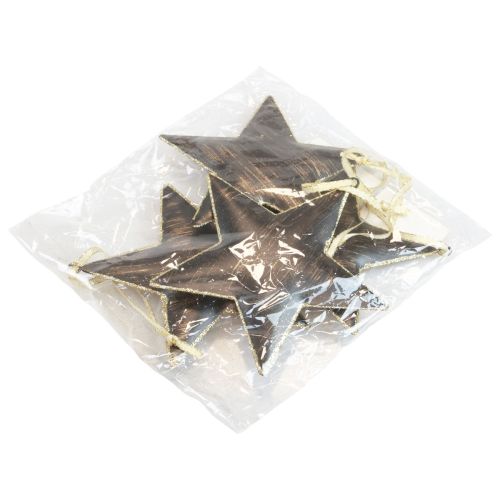 Prodotto Decorazioni per albero di Natale stella decorativa in metallo nero oro Ø11cm 4 pezzi