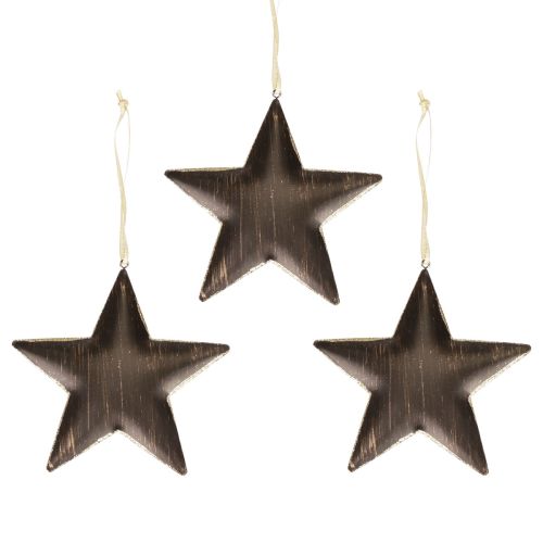 Prodotto Decorazione per albero di Natale decorazione stella metallo nero oro Ø15cm 3 pz