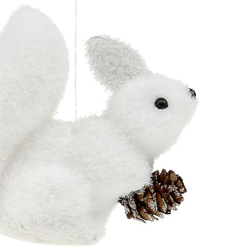 Floristik24 Scoiattolo ornamenti albero di natale bianco 7cm 6 pezzi