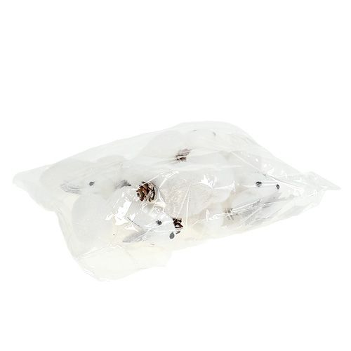 Floristik24 Scoiattolo ornamenti albero di natale bianco 7cm 6 pezzi