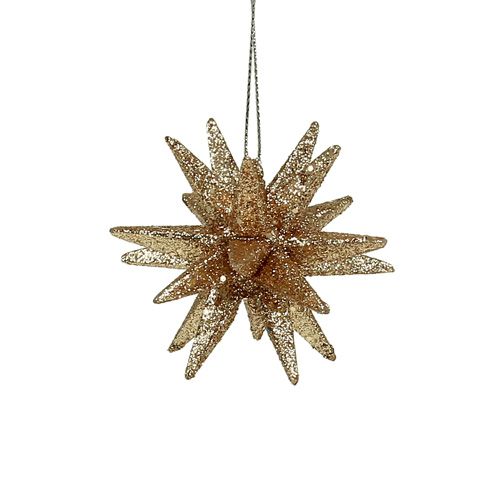 Floristik24 Decorazioni per alberi di Natale stelle glitterate 7,5 cm 8 pezzi oro