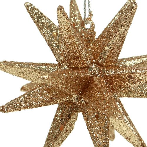 Floristik24 Decorazioni per alberi di Natale stelle glitterate 7,5 cm 8 pezzi oro