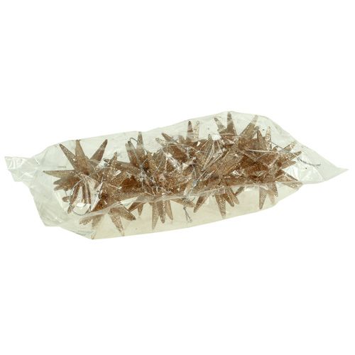 Floristik24 Decorazioni per alberi di Natale stelle glitterate 7,5 cm 8 pezzi oro