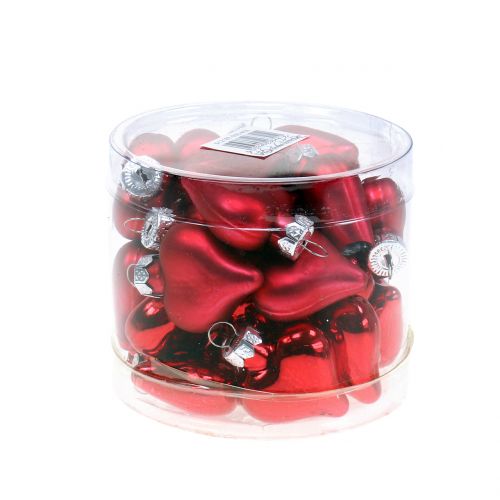 Prodotto Decorazioni per albero di Natale cuori rossi 3 cm 22 pz