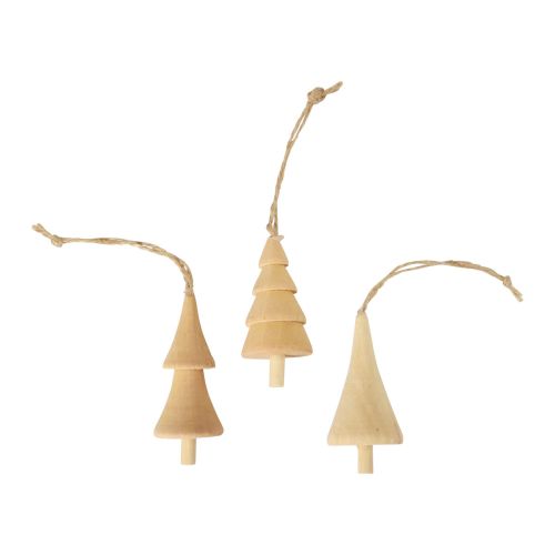 Floristik24 Decorazioni per l&#39;albero di Natale in legno di abete, ciondolo in legno naturale 7-8 cm 12 pezzi