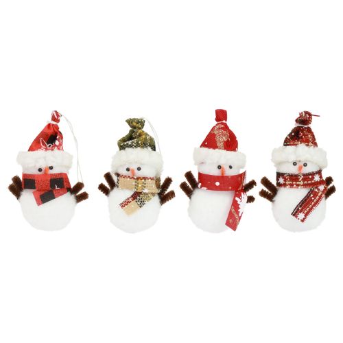 Decorazioni per l&#39;albero di Natale pupazzo di neve con cappello H9cm 4 pezzi