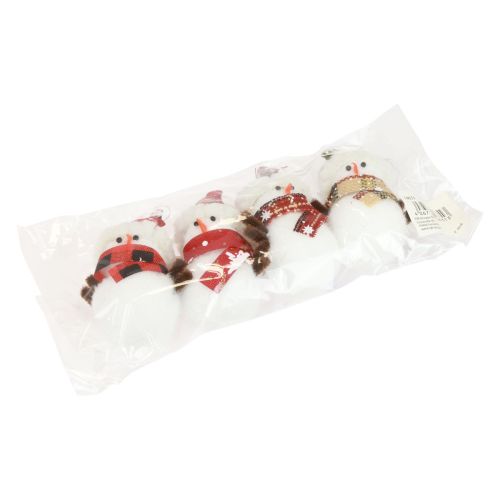 Prodotto Decorazioni per l&#39;albero di Natale pupazzo di neve con cappello H9cm 4 pezzi