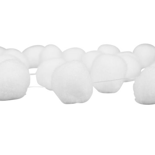 Floristik24 Decorazione per albero di Natale, decorazione ghirlanda di palle di neve bianca 185 cm