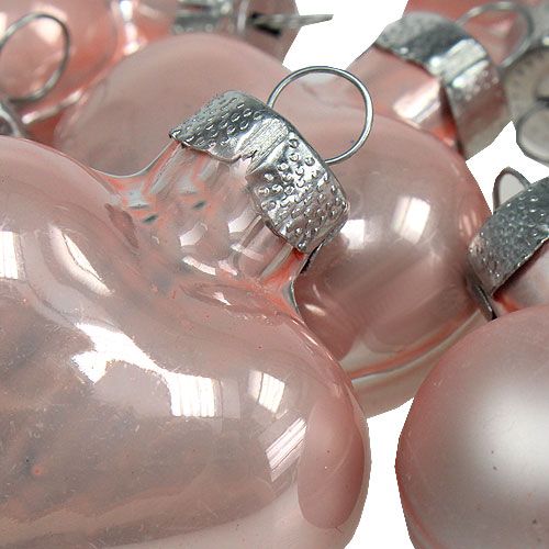 Prodotto Mini cuori in vetro rosa 4 cm 12 pz
