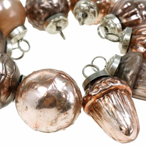 Floristik24 Mini-decorazione natalizia mix 4,5 cm rame vero vetro assortito 10 pezzi