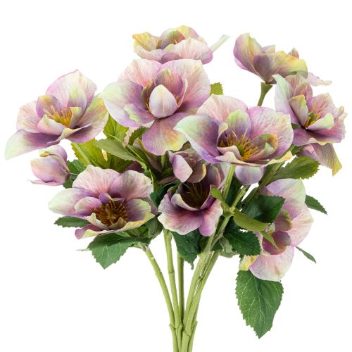 Mazzo di rose natalizie artificiali con fiori viola, 35 cm, 6 pezzi