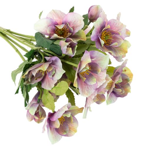Mazzo di rose natalizie artificiali con fiori viola, 35 cm, 6 pezzi | Floristik24.it