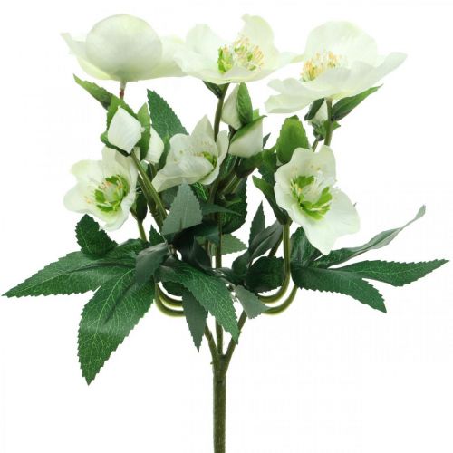 Rose di Natale bianco deco bouquet fiori artificiali  Disposizione natalizia 27 cm-48933
