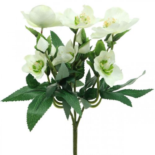 Floristik24 Rose di Natale bianche bouquet decorativo fiori artificiali composizione natalizia 27 cm