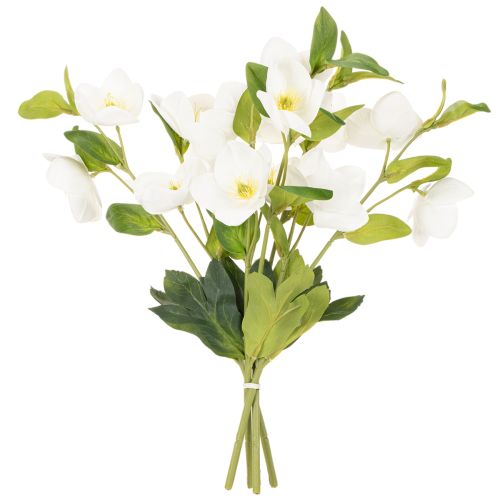 Rose di Natale artificiali, mazzo di fiori artificiali decorativi bianchi, 40 cm, 4 pezzi | Floristik24.it