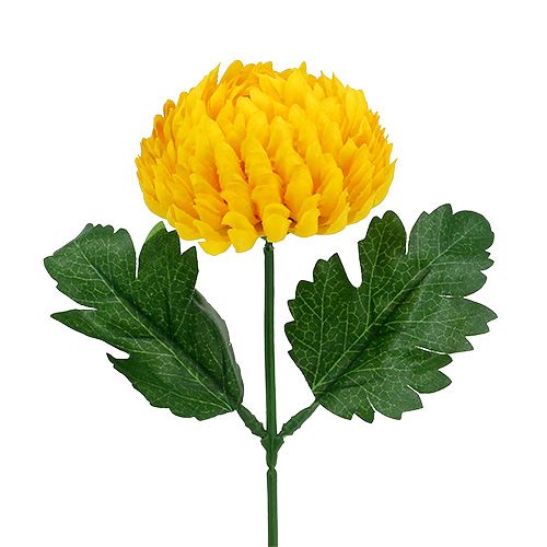 Crisantemo giallo artificiale Ø7cm L18cm